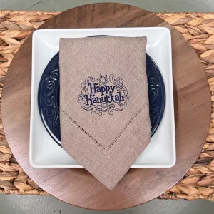 Happy Hanukkah Cloth Napkins - Set of 4 napkins