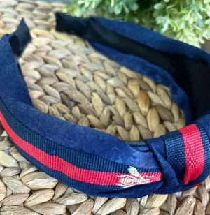 Navy Topknot Bee Headband