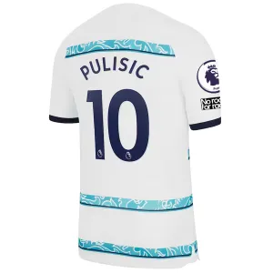 Nike Chelsea Christian Pulisic Away Jersey w/ EPL   Club World Cup Patches 22/23 (White/College Navy)